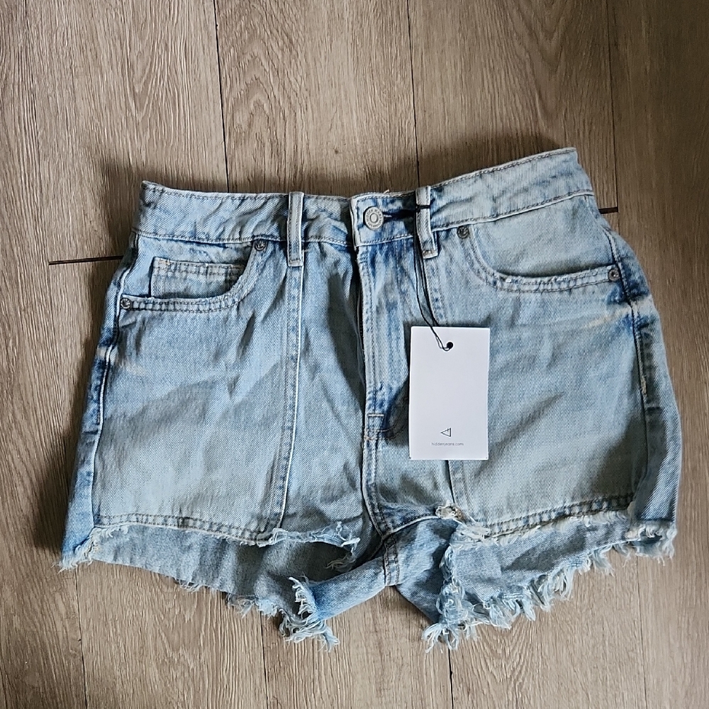 Vici Light Blue Distressed Jean Shorts